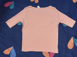 Peach Ribbed Top