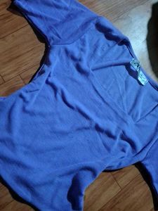 Purple Ribbed Long Sleeve Top