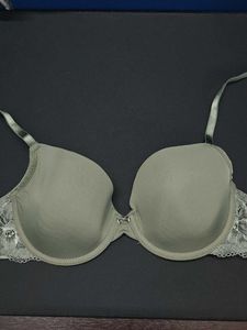 Olive Green lace bra - 32C