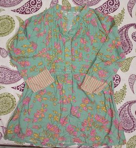 Light Green Floral Print Kurta