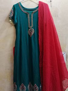 Women's A-line Frock Suit salwar Dupatta