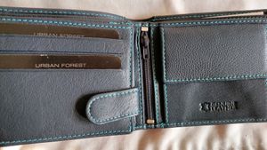 Unused Blue Pure Leather Men's Wallet