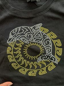 Sparkly Dolphin &amp; Sun Crop Top with Tie Back