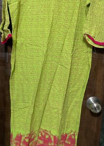 Vibrant Lime Green Printed Kurta