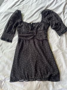 Chic Black Polka Dot Mini Dress