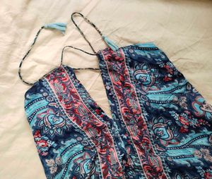 🎆 Backless Printed Dress