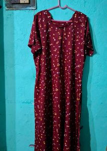 Maroon Kurta with White Print