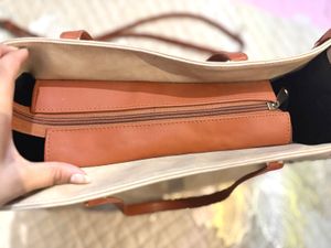 Stylish Two-Tone Tote Bag