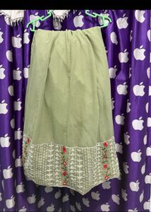 Peplum style green Embroidered Kurta Set