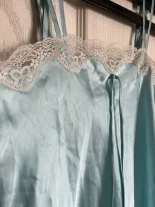 Satin Lace Trim Nightgown