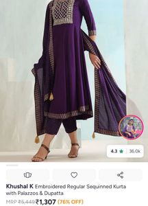 Elegant Purple Kurta Set with Dupatta
