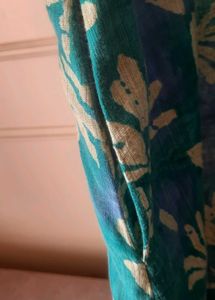 Flowy Leaf Print Real Mirror Work Onepiece