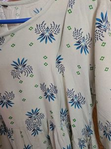 Printed cotton Maternity dress with zip