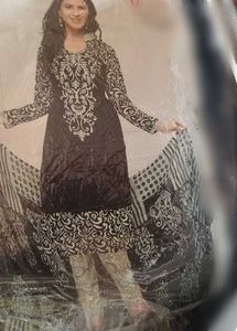 Unstitched Blue Kurti Set