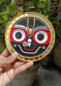 Divine Lord Jagannath Handmade Lippan Art (5.5 Inc