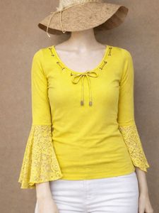 Yellow Lace Bell Sleeve Top🌼✨