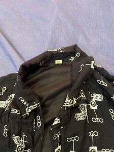 Patterned Sheer Blouse