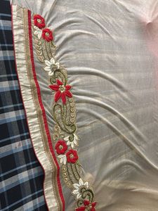 Embroidered Velvet Saree