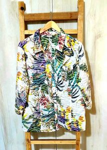 multicolour printed cotton shirt size-44