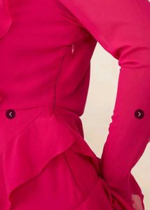 Ruffle Trimmed Pink Mini Dress