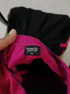 Stylish Black &amp; Pink Soch Anarkali