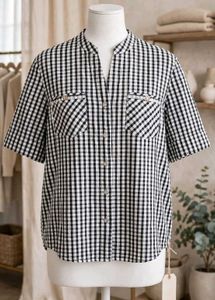 Classic Gingham Short Sleeve Top