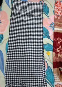 Black &amp; White Checkered Scarf