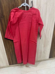 Vibrant Red chanderi Kurta