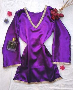 Corset Back Satin Kurti 🪻