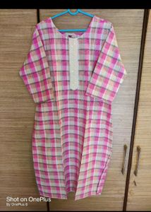 Pure Cotton Kurta With Embroidery