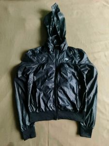 Adidas Retro Black Hooded Windbreaker Jacket