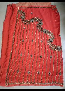 Beautiful Maggam Work Saree With Blouse