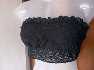 Lace Bandeau Bralette - Black