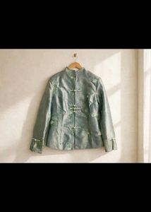 Chinese Cheongsam Sage Silk Jacket