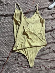 Ribbed Spaghetti Strap Bodysuit