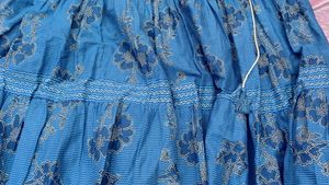 Blue Floral Tiered Kurta