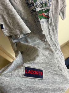 Lacoste Grey T-Shirt with Crocodile Logo