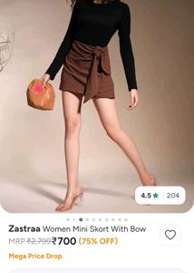 ZASTRAA Stylish Brown Wrap Skirt