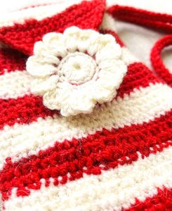 Handmade Striped Crochet Mobile Bag