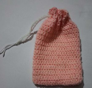 Handmade Crochet Drawstring Pouch