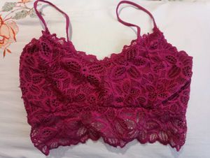 Maroon Bralette  Removable Padded Bra For Women