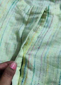 Light Yellow Striped Kurta