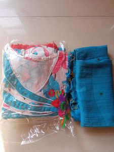 Floral Print Kurta Set with Dupatta