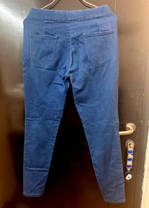 Go Colours| Blue Denim Skinny Jeans Side Stripes