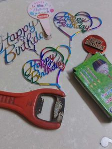 Birthday Cake Toppers &amp; Candles Combo