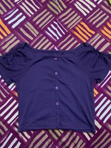 Cute Purple Button-Up Top