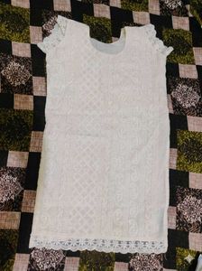 Elegant White Chikankari Kurta