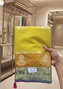 Vibrant Yellow Silk Saree