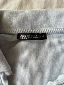 Light Blue Cropped Polo Top