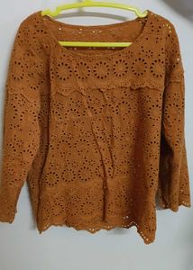 Brown full sleeves top